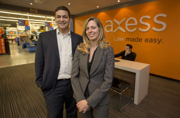 Mark Morris and Lena Koke, partners in Axess, a law office in a Walmart